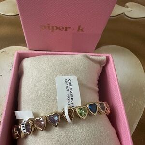 Piper K Valentine’s Day Cubic Zirconia Heart Bracelet